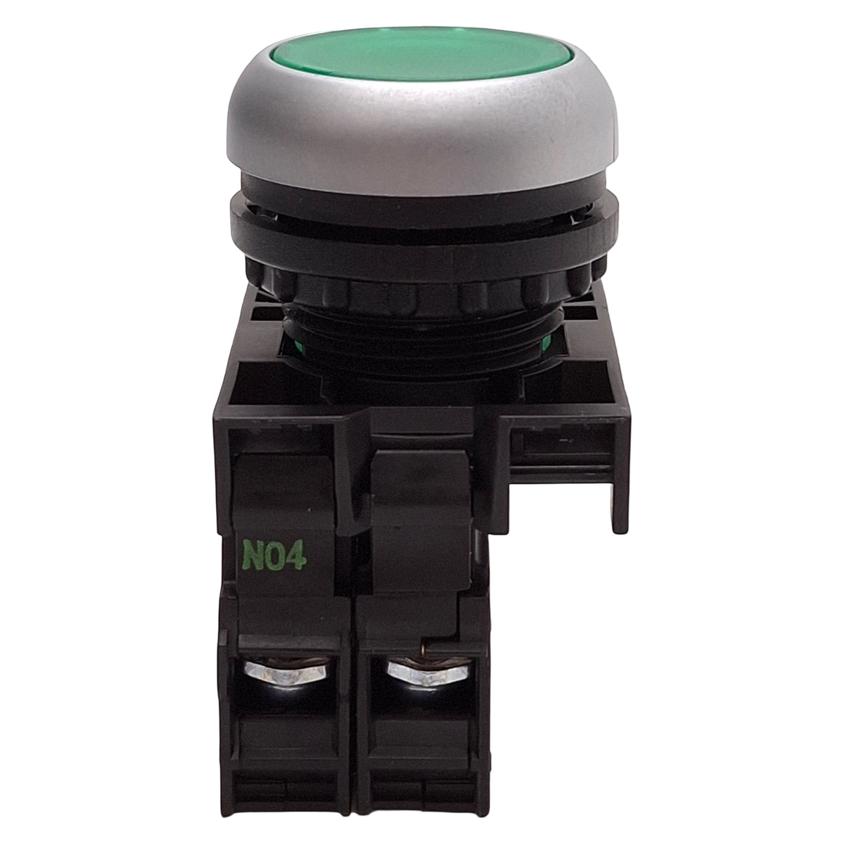 Used Eaton M22-DL-G-K10-W Green Illuminated Momentary Pushbutton 1NO 12-30VAC/DC Lamp