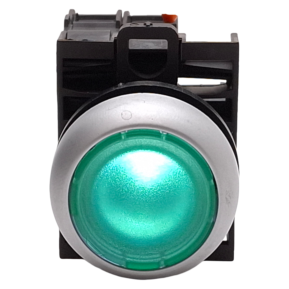 Used Eaton M22-DL-G-K10-W Green Illuminated Momentary Pushbutton 1NO 12-30VAC/DC Lamp