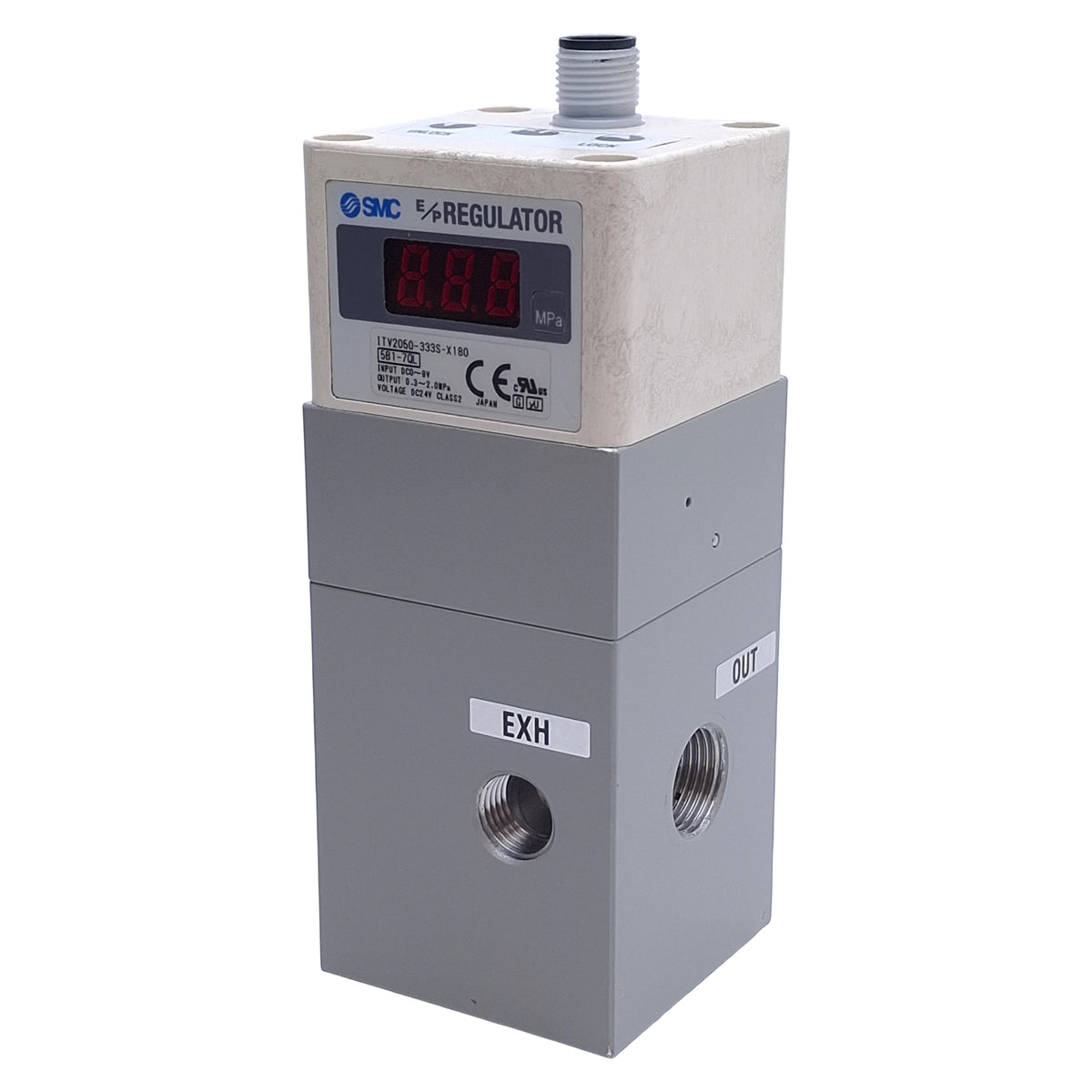 Used SMC ITV2050-333S-X180 Electro-Pneumatic Regulator PNP, Rc3/8 Ports, M12 4-Pin