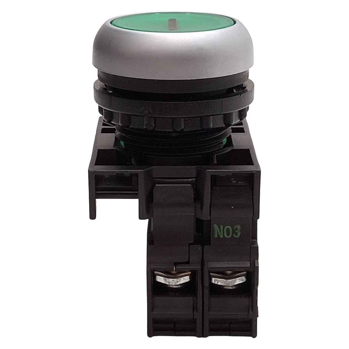 Used Eaton M22-DL-G-X1-K10-G Green Illuminated Momentary Pushbutton 1NO 85-264VAC LED