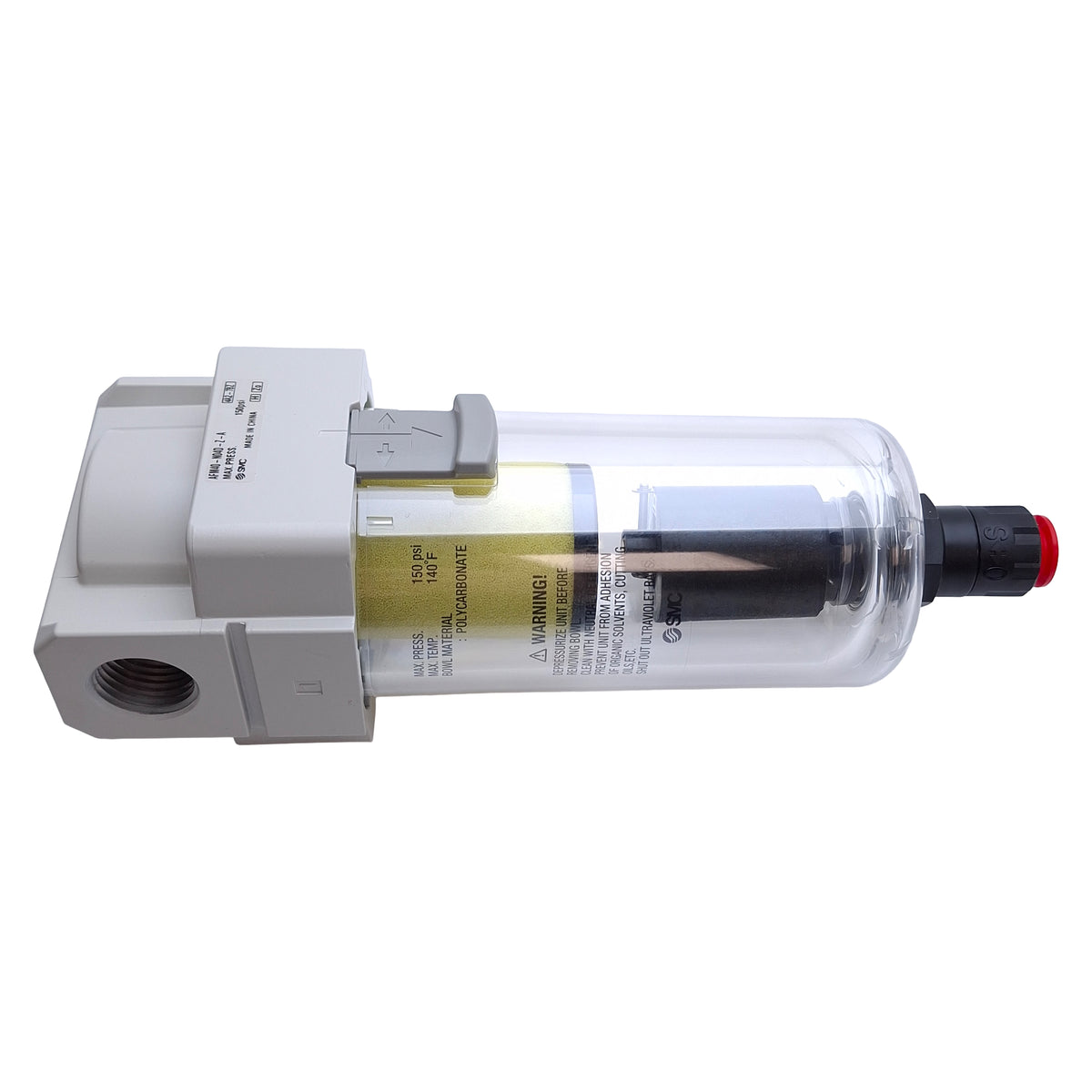 New – Open box SMC AFM40-N04D-Z-A Mist Separator, 0.3µm Filtration, 150psi, Auto Drain, 1/2NPT