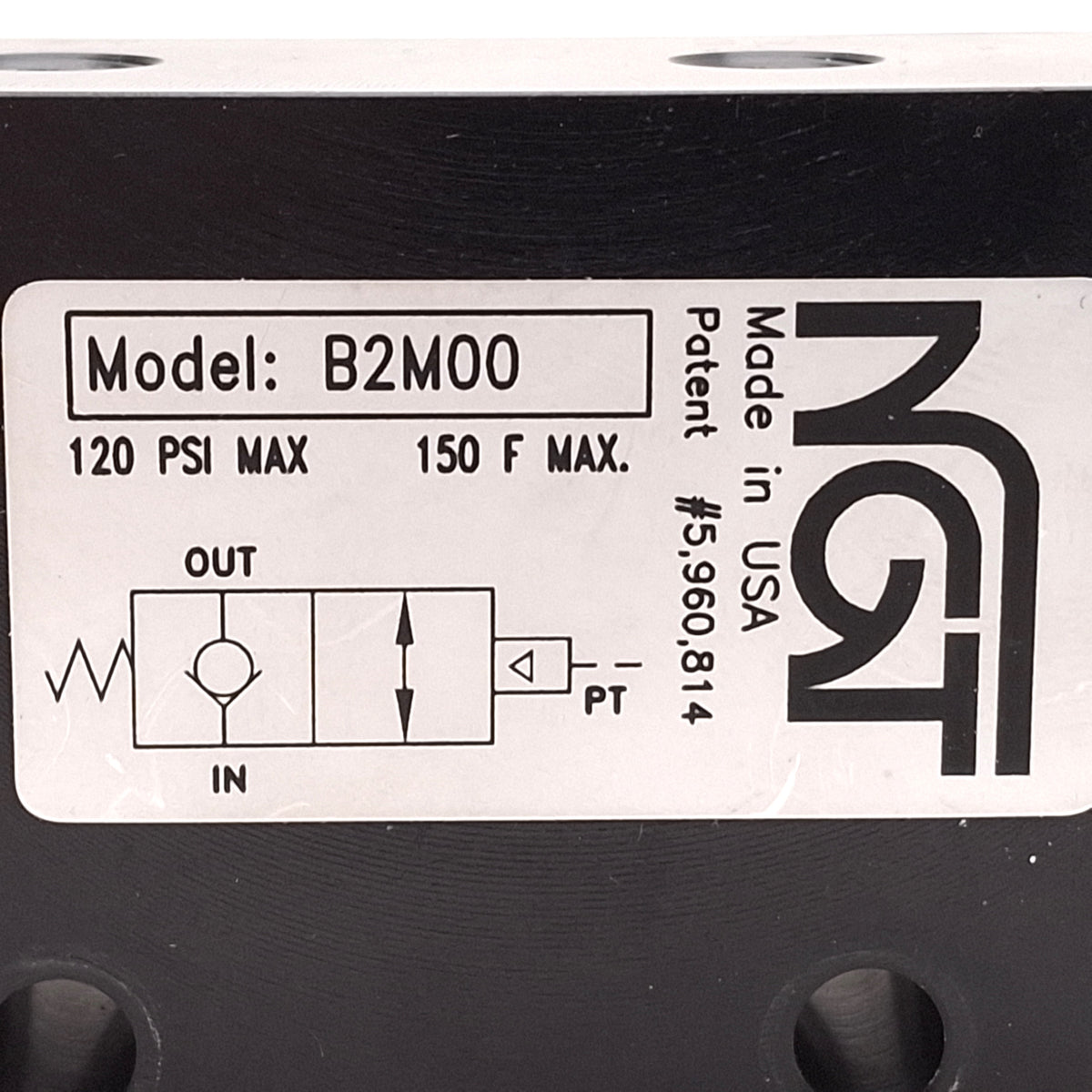 Used NGT B2M00 Balanced Pilot Operated Check Valve, 40-120psi, 1 cycle/sec, 1/8 NPTF