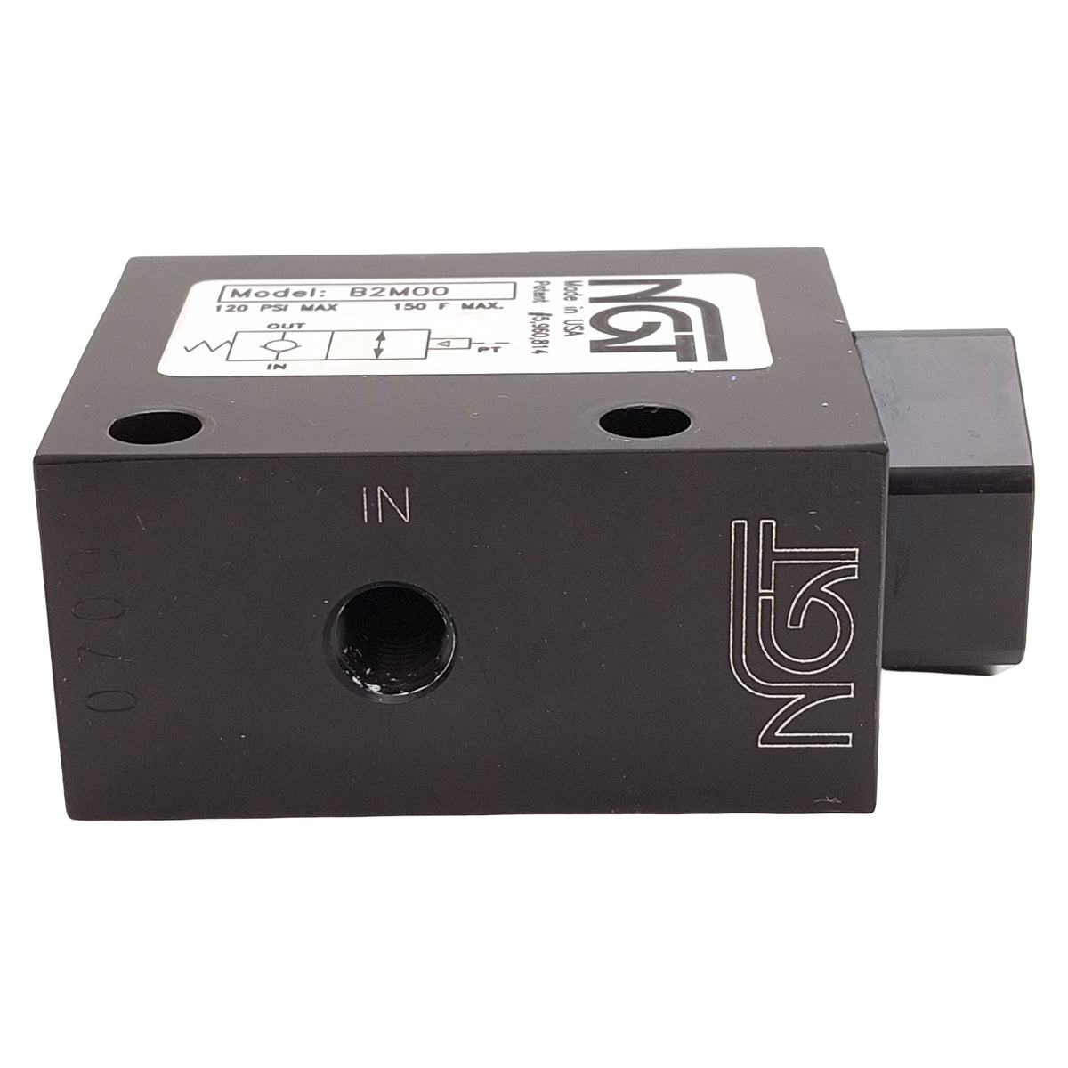 Used NGT B2M00 Balanced Pilot Operated Check Valve, 40-120psi, 1 cycle/sec, 1/8 NPTF