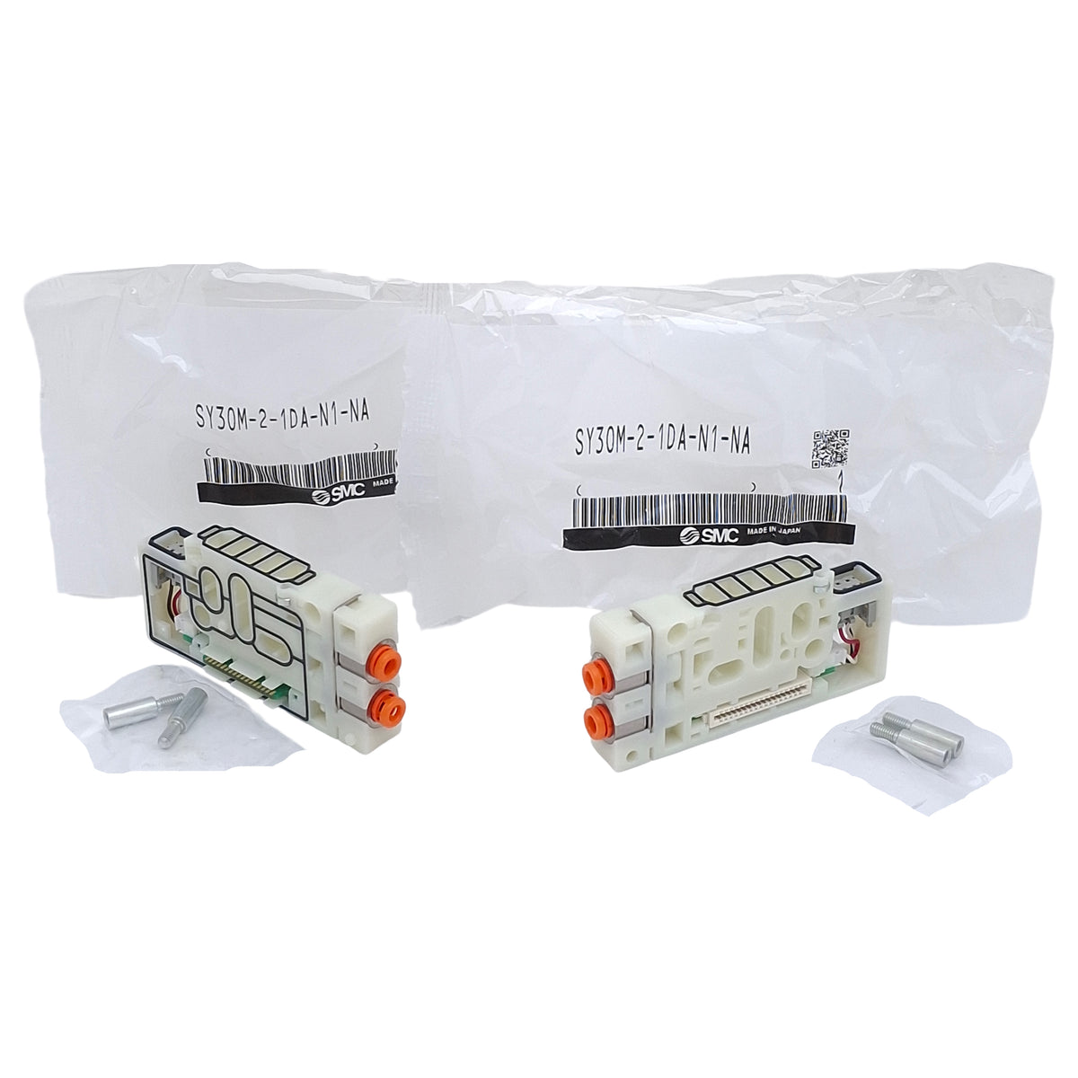 New Lot of 2 SMC SY30M-2-1DA-N1-NA Manifold Block For Solenoid Valves, ø1/8in Tube