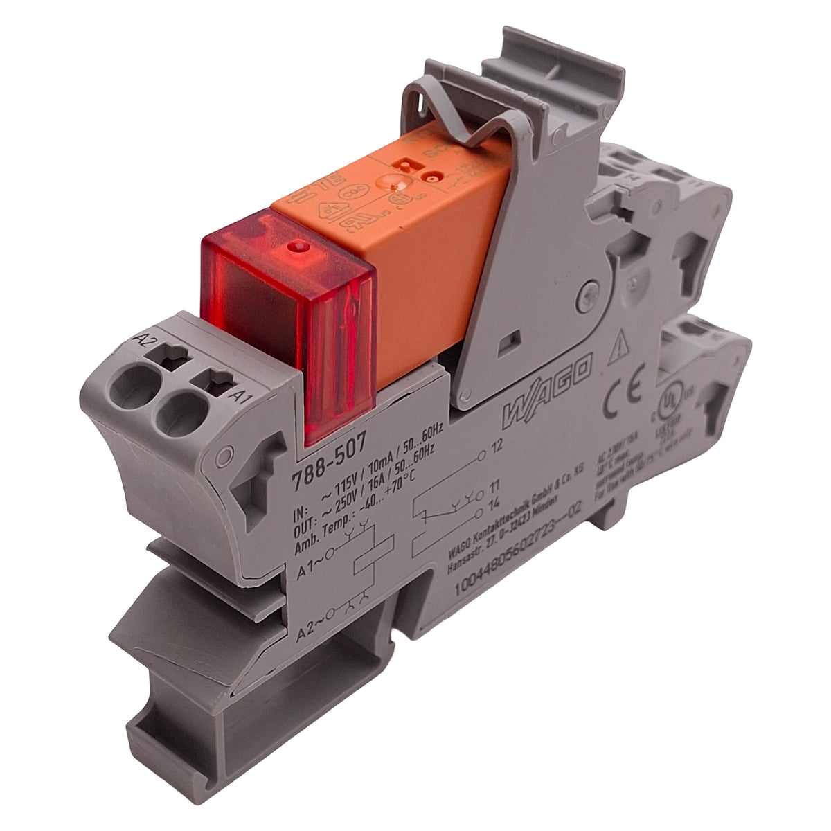 New – Open box Lot of 2 Wago 788-507 General Purpose Relay SPDT IP20, 250VAC, 16A, 4000VA, 8mA