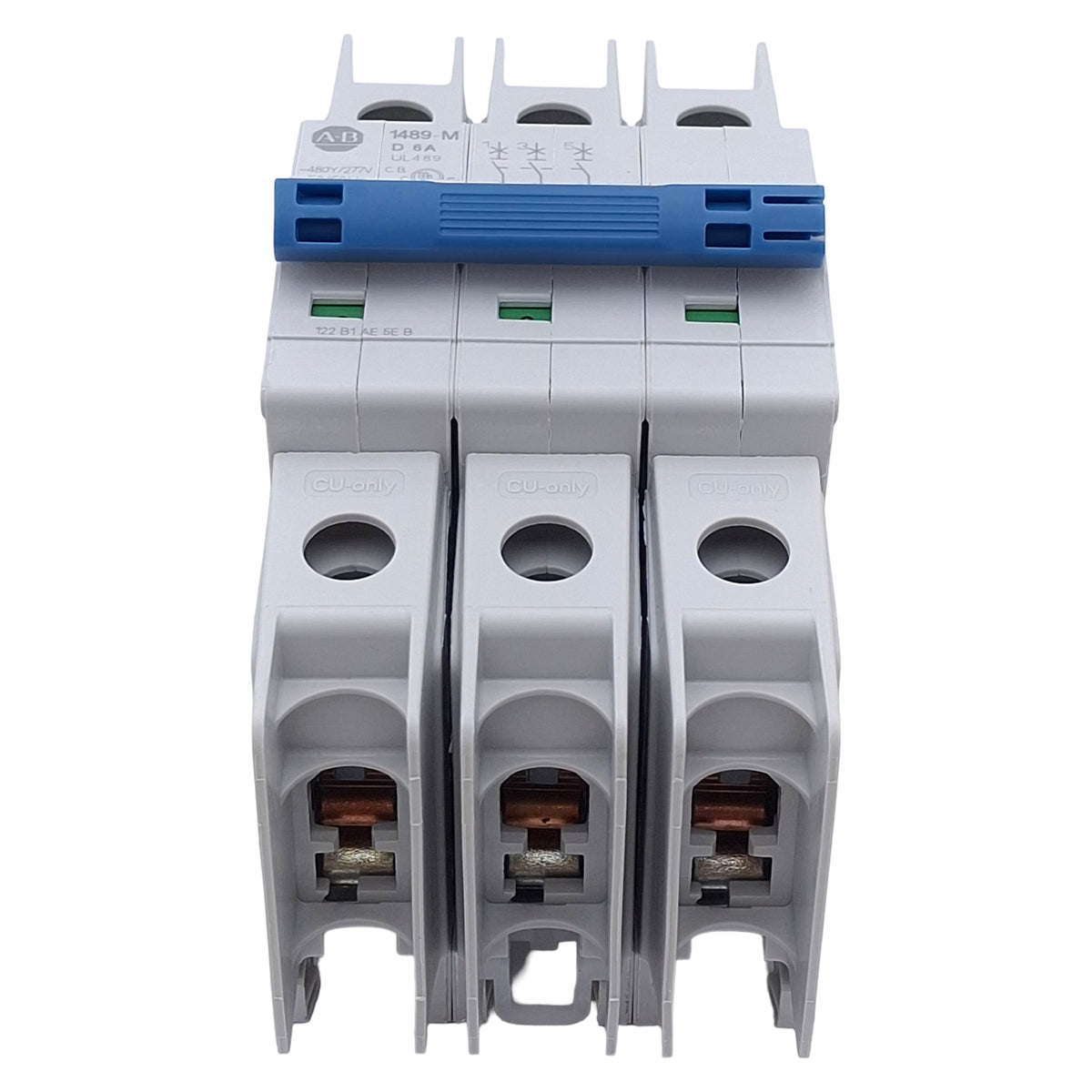New Allen Bradley 1489-M3D060 Circuit Breaker, 3-Pole, 6A 480Y/277VAC, DIN Rail