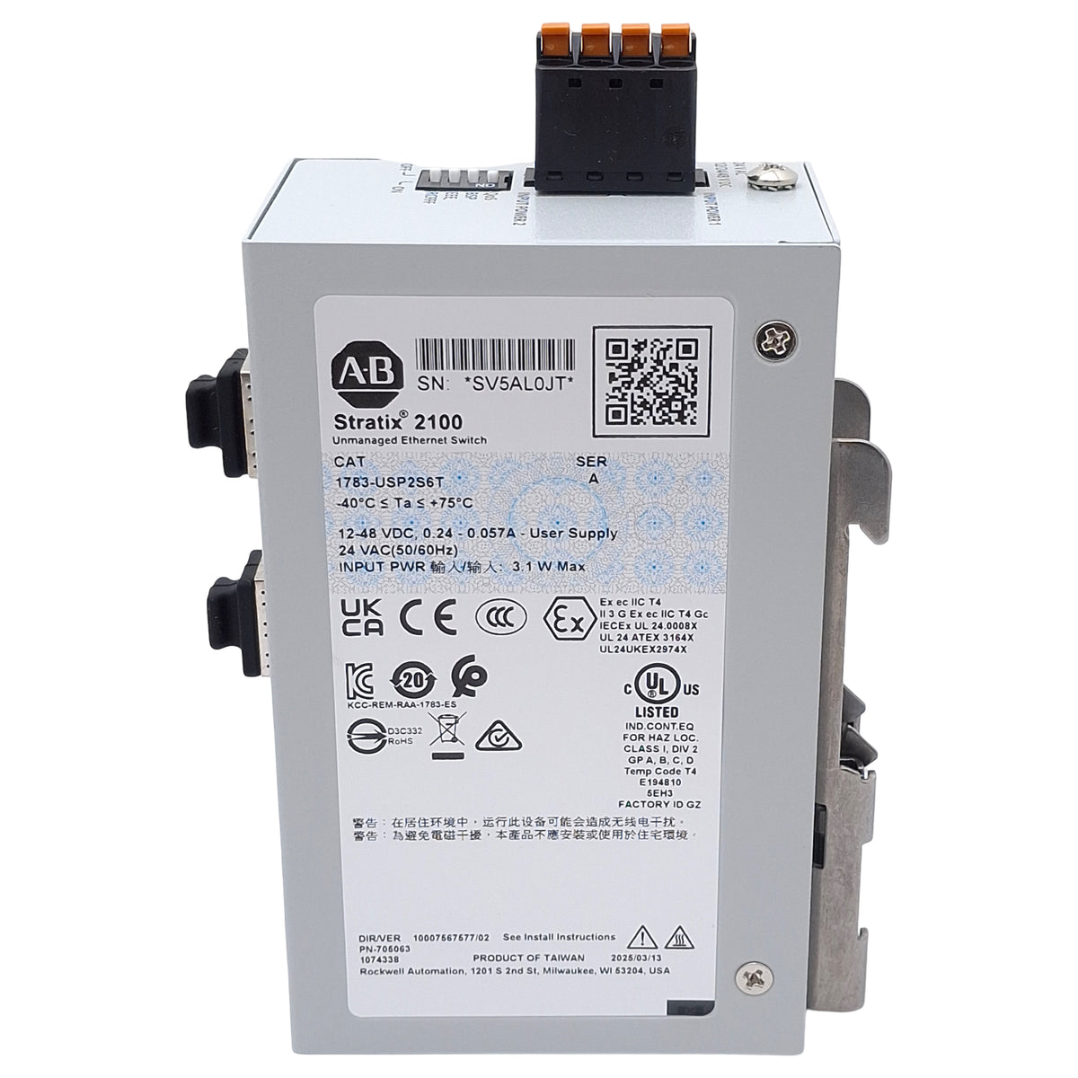 New Allen Bradley 1783-USP2S6T Stratix 2100 Unmanaged Ethernet Switch RJ45/SFP Ports