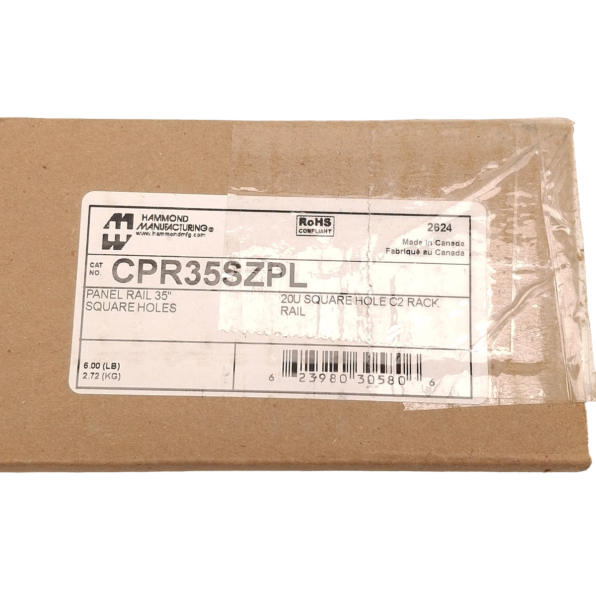 New Hammond MFG CPR35SZPL Square Hole Rack Mount Rails, 20U Height, 1U Increments