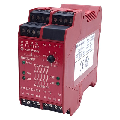 Used Allen Bradley MSR138DP Guard Master Safety Relay, 1 NC/2NC Input, 24VACDC