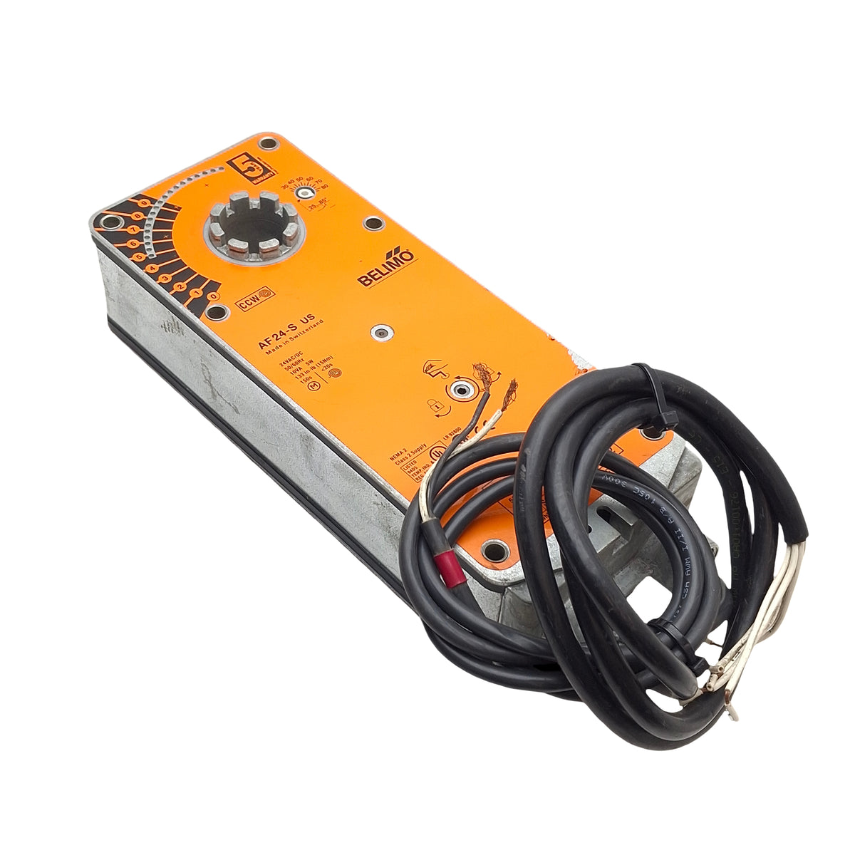 Used Belimo AF24-SUS Spring Return Actuator, 133 in-lb, Two SPDT Switches, 24V Motor