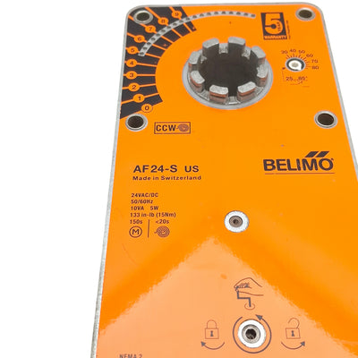 Used Belimo AF24-SUS Spring Return Actuator, 133 in-lb, Two SPDT Switches, 24V Motor