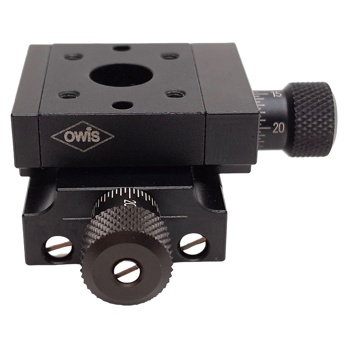 Used OWIS MKT 30 Miniature XY Positioning Stage, 3mm Travel, 0.25mm Pitch, 5µm Grad