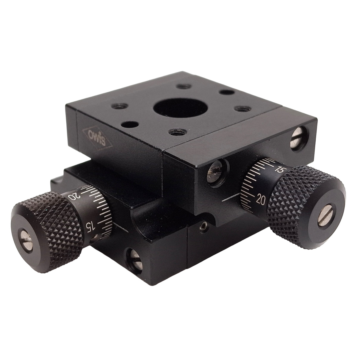 Used OWIS MKT 30 Miniature XY Positioning Stage, 3mm Travel, 0.25mm Pitch, 5µm Grad