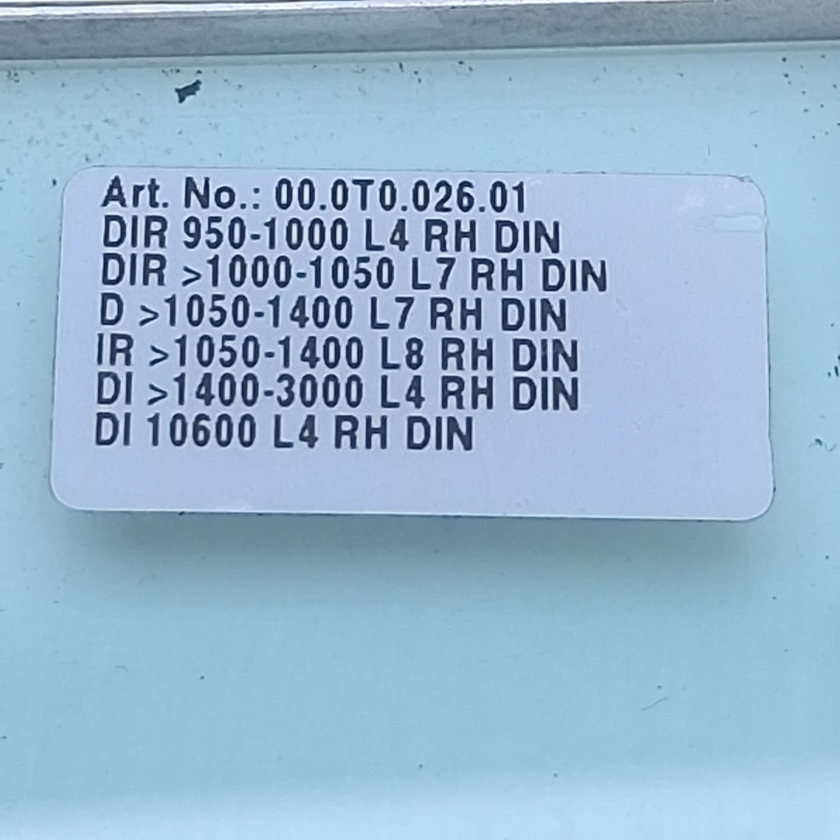 Used Laser Vision 000.T0026.01 T26 Cabin Viewing Eye Safety Filter Window 100x200mm