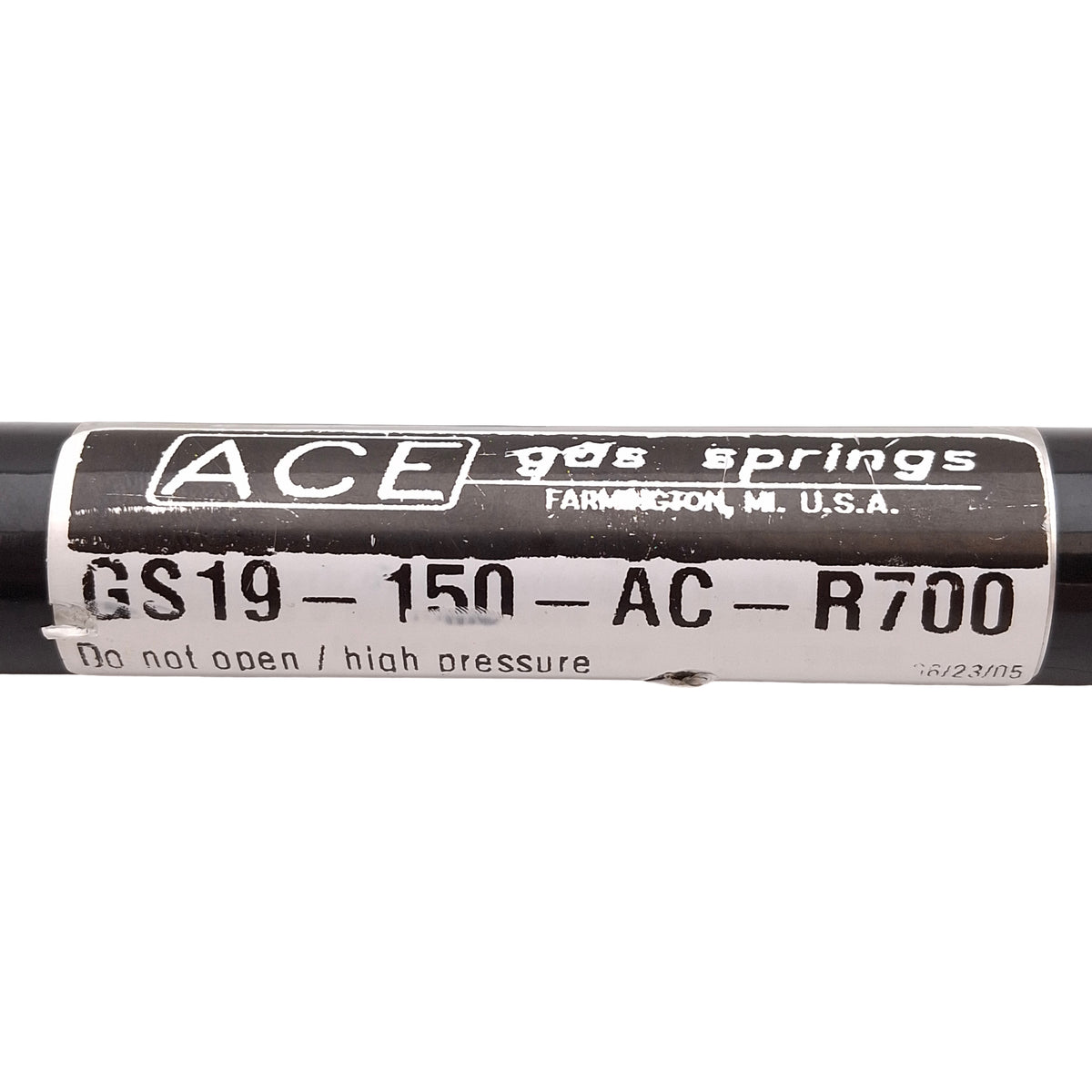 Used Ace Controls GS-19-150-AC-R-700 Industrial Gas Spring, 150mm Stroke, 700N Force
