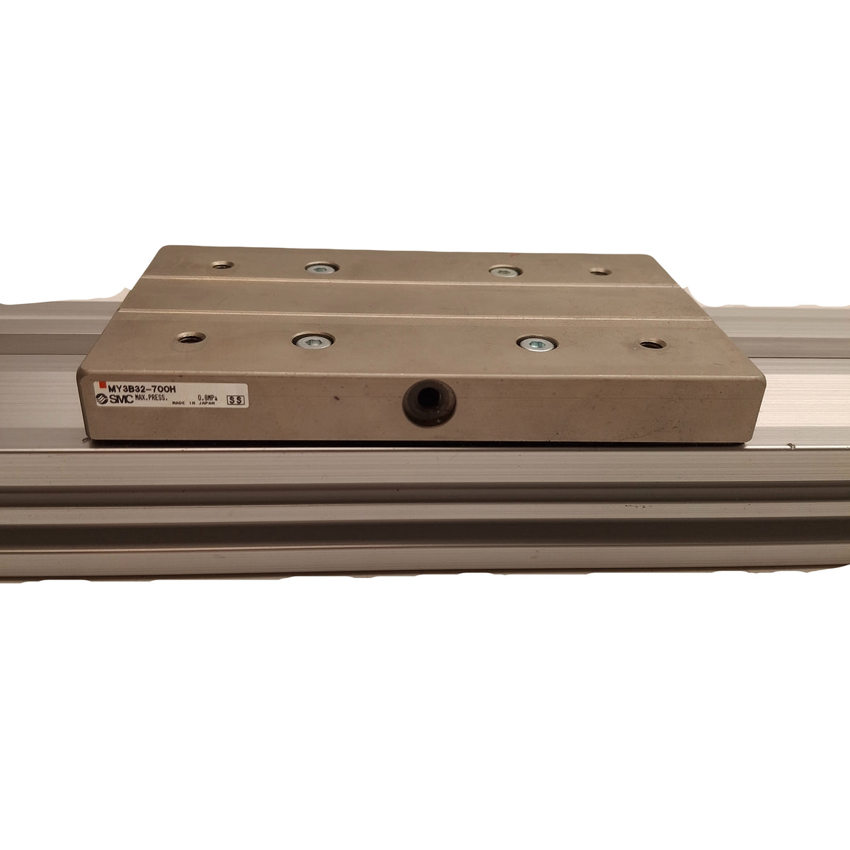 Used SMC MY3B32-700H Mechanical Rodless Cylinder 32mm Bore, 700mm Stroke, *Dings*