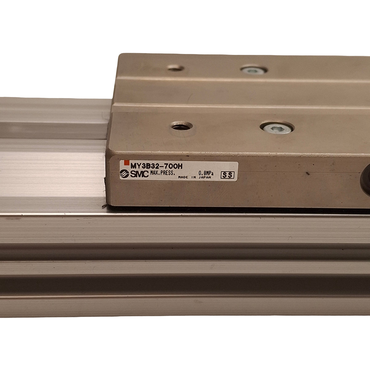 Used SMC MY3B32-700H Mechanical Rodless Cylinder 32mm Bore, 700mm Stroke, *Dings*