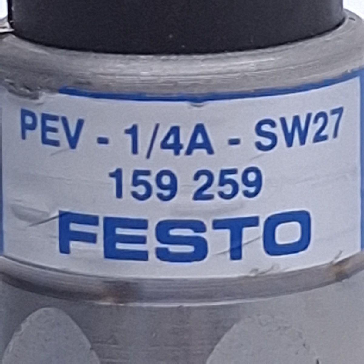 Used Festo PEV-1/4-A-SW27 Pressure Switch G1/4 Ports, 12-250VDC, 1-10bar, 4-Pin Plug