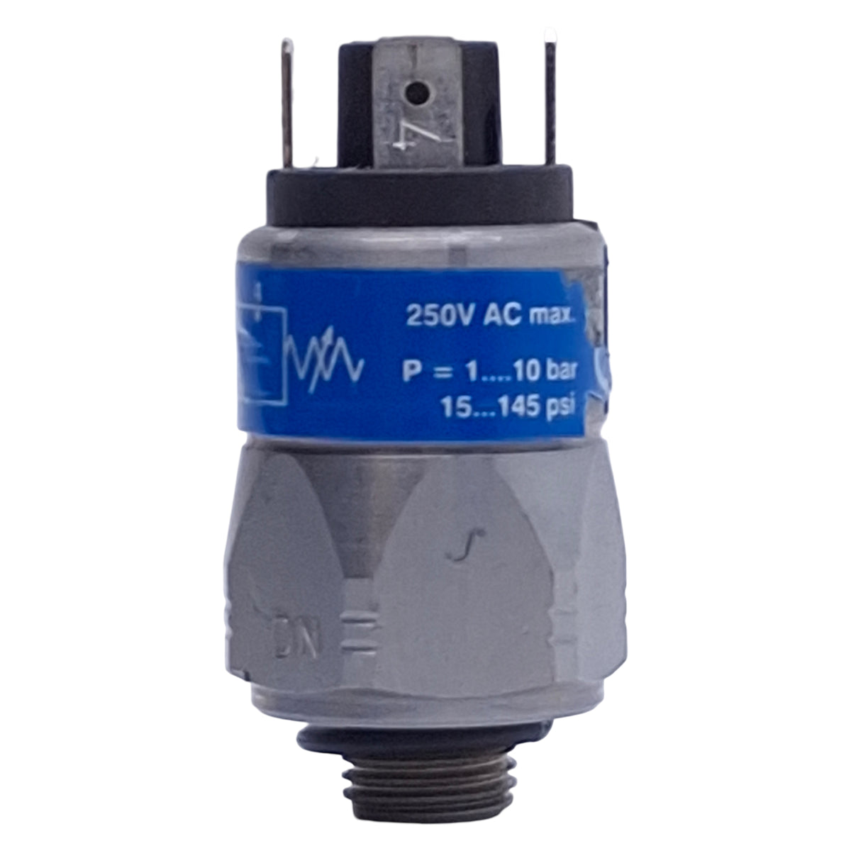 Used Festo PEV-1/4-A-SW27 Pressure Switch G1/4 Ports, 12-250VDC, 1-10bar, 4-Pin Plug