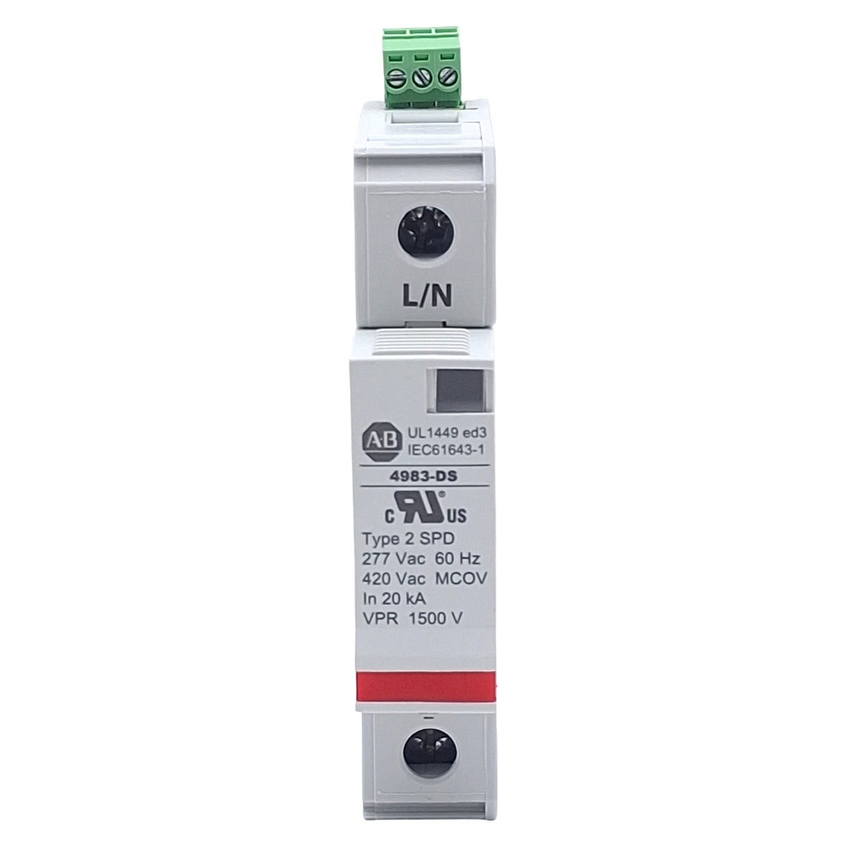 Used Allen Bradley 4983-DS277-401 AC Power Surge Protector, 1-Pole, 277VAC, 40kA