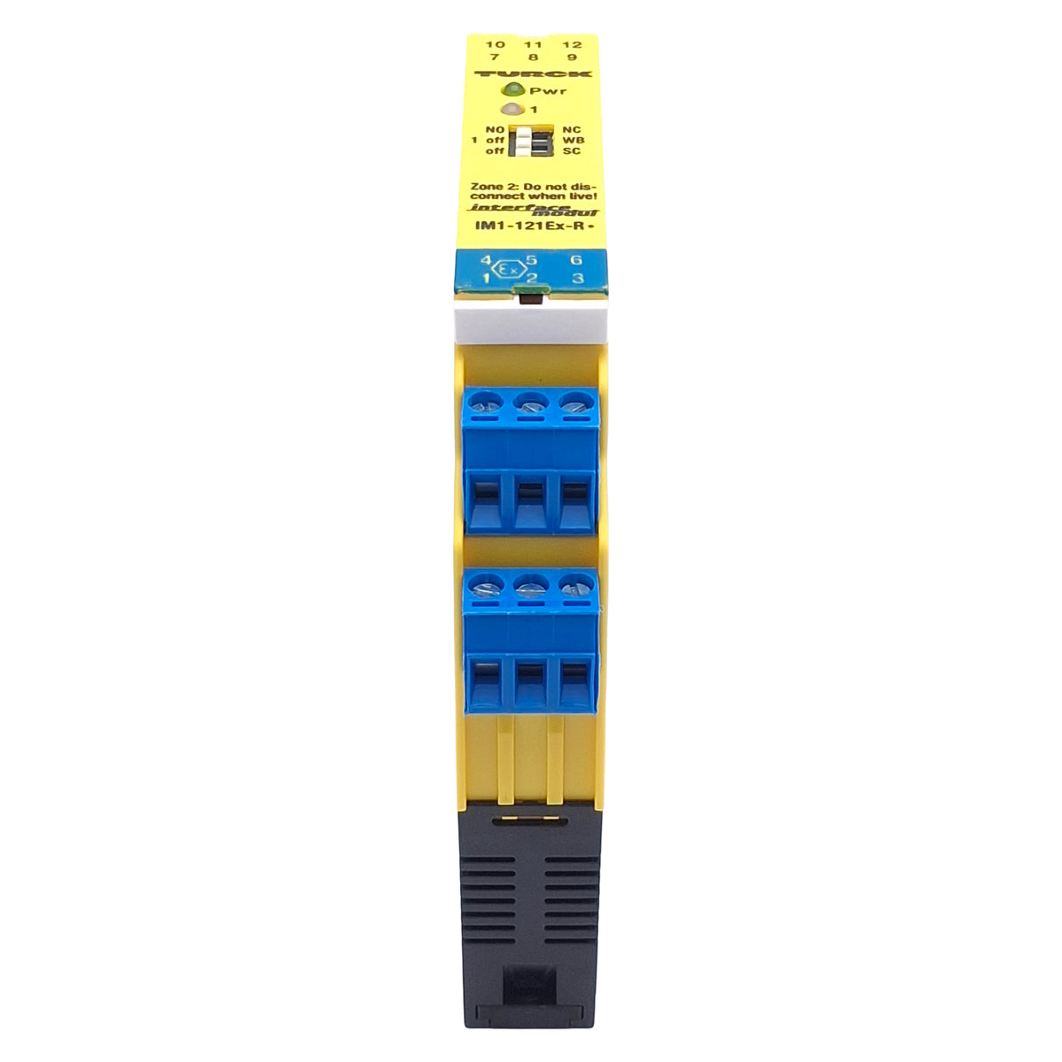 Used Turck IM1-121Ex-R Isolating Switching Amplifier, 1-Channel, NO/NC, 250VAC/125VDC