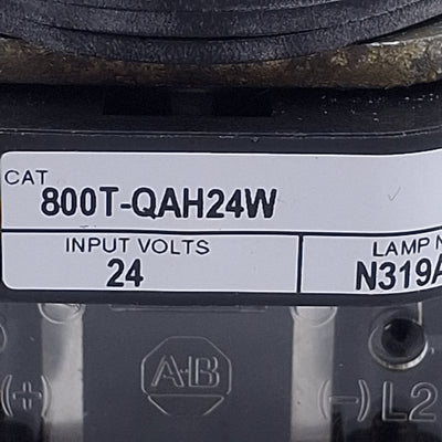 Used Allen Bradley 800T-QAH24W Illuminated Momentary Push Button 1NO+1NC, 24VDC Lamp