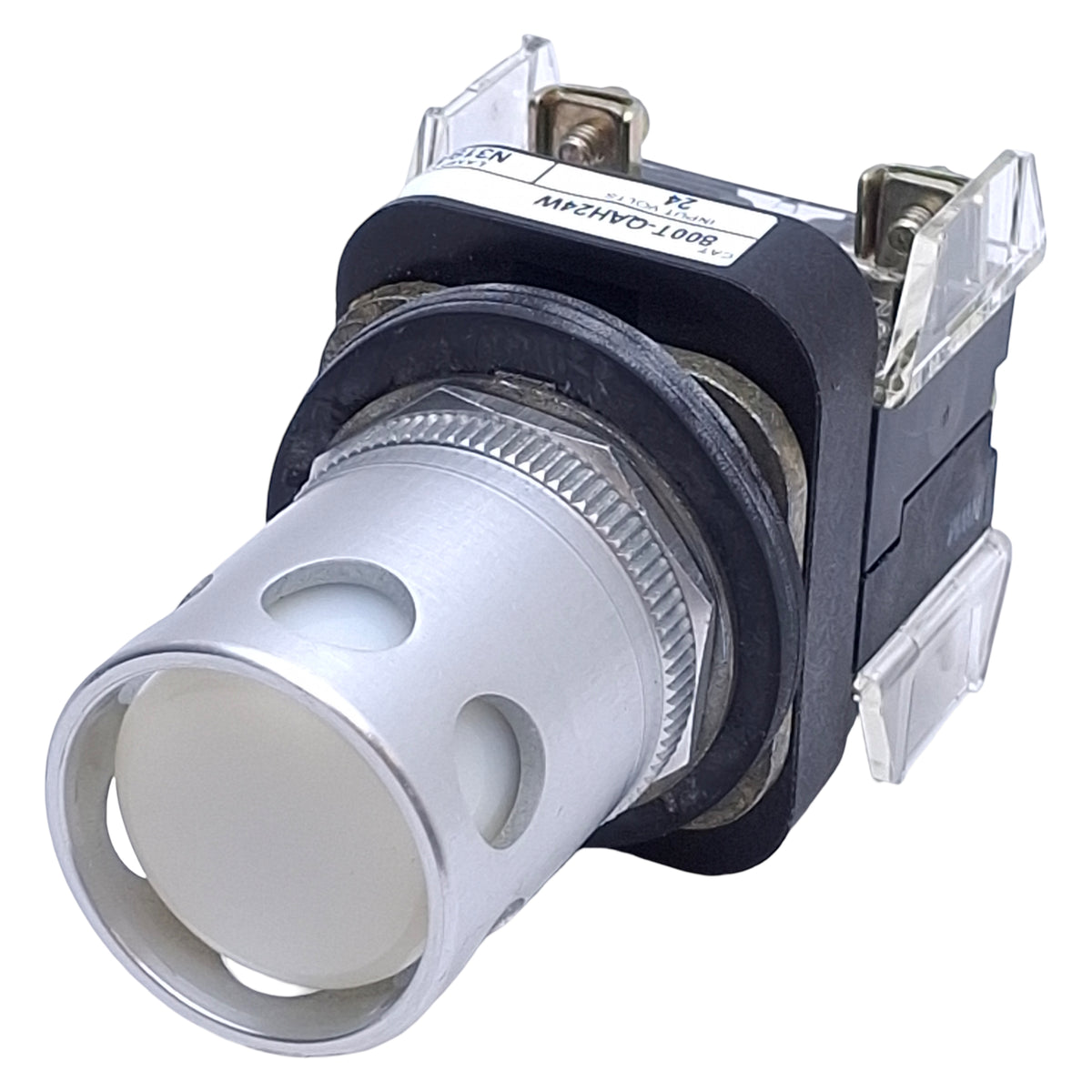 Used Allen Bradley 800T-QAH24W Illuminated Momentary Push Button 1NO+1NC, 24VDC Lamp
