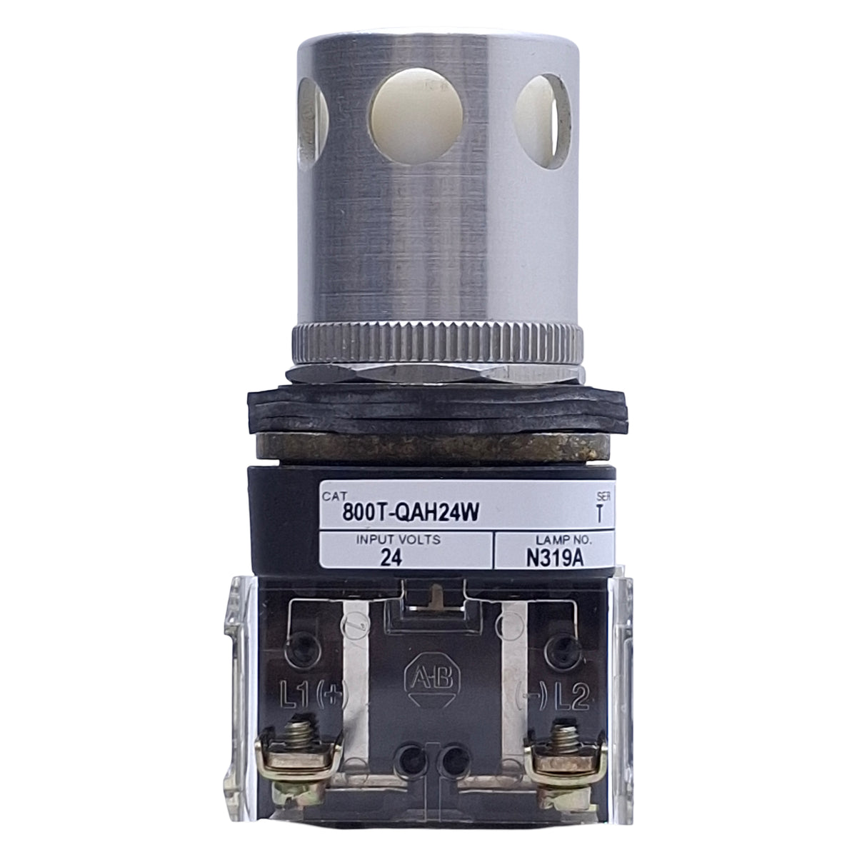 Used Allen Bradley 800T-QAH24W Illuminated Momentary Push Button 1NO+1NC, 24VDC Lamp