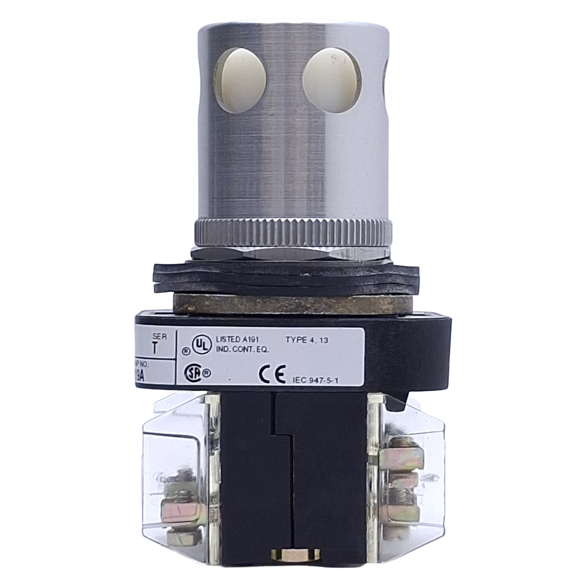 Used Allen Bradley 800T-QAH24W Illuminated Momentary Push Button 1NO+1NC, 24VDC Lamp