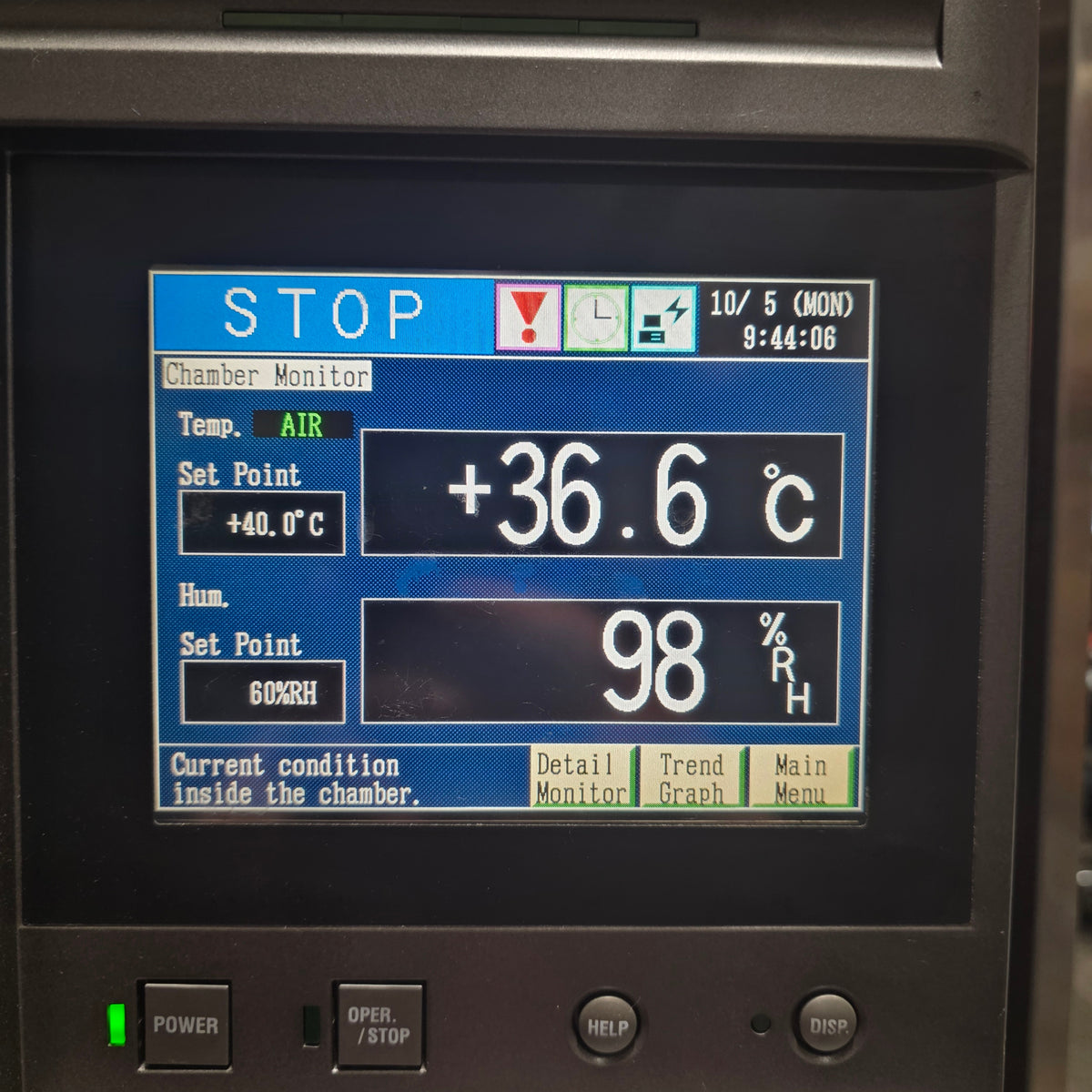 Used Espec ESL-4CA Environmental Test Chamber 32CuFt, -35 To 150°C, 208VAC 3-Ph 34A