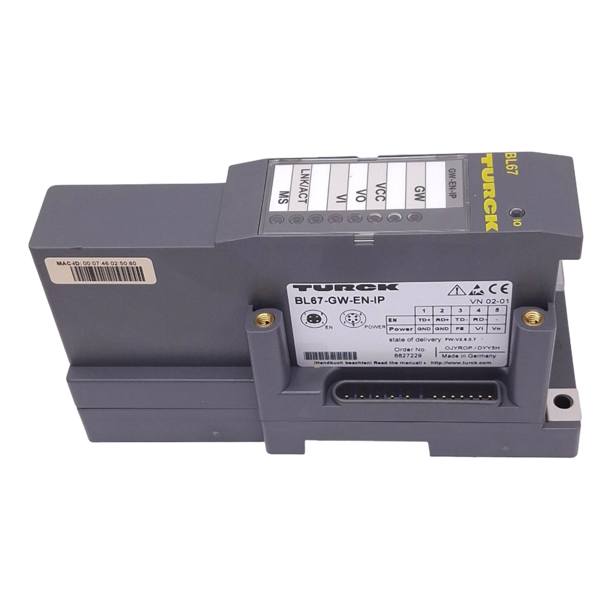 Used Turck BL67-GW-EN-IP Gateway module for BL67 I/O System, EtherNet/IP, 24VDC