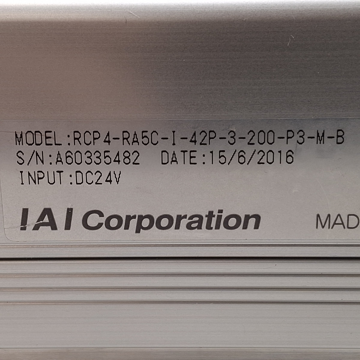 Used IAI RCP4-RA5C-I-42P-3-200-P3-M-B Robo Cylinder, 3mm Lead, 200mm Stroke, 24VDC