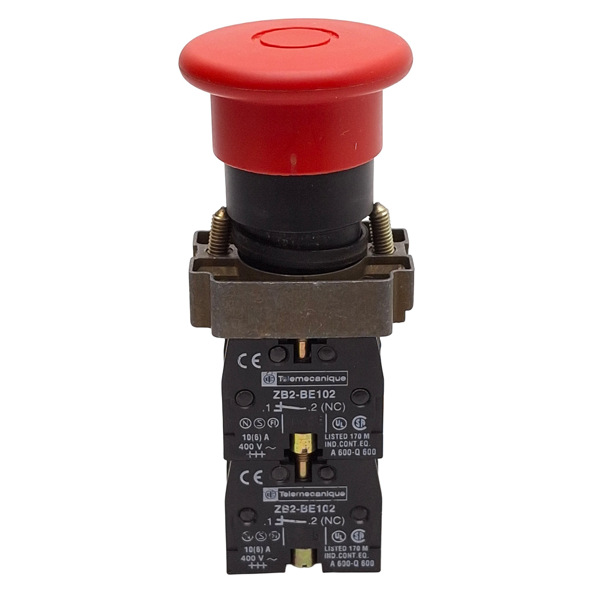 Used Teleflex ZB2BT4 E-Stop Pushbutton, ø40mm Mushroom, Push-Pull, 4NC, 10A 400VAC