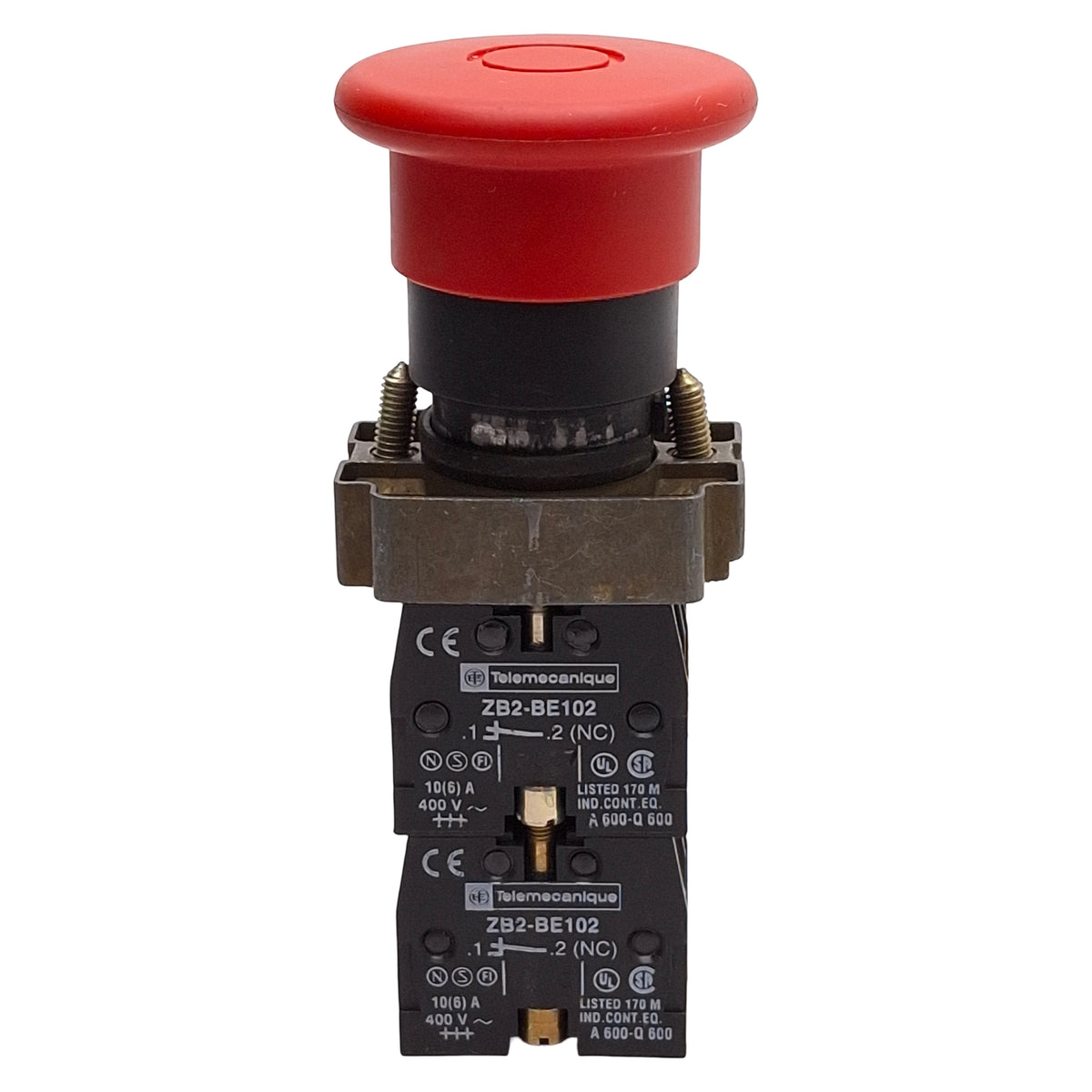Used Teleflex ZB2BT4 E-Stop Pushbutton, ø40mm Mushroom, Push-Pull, 4NC, 10A 400VAC