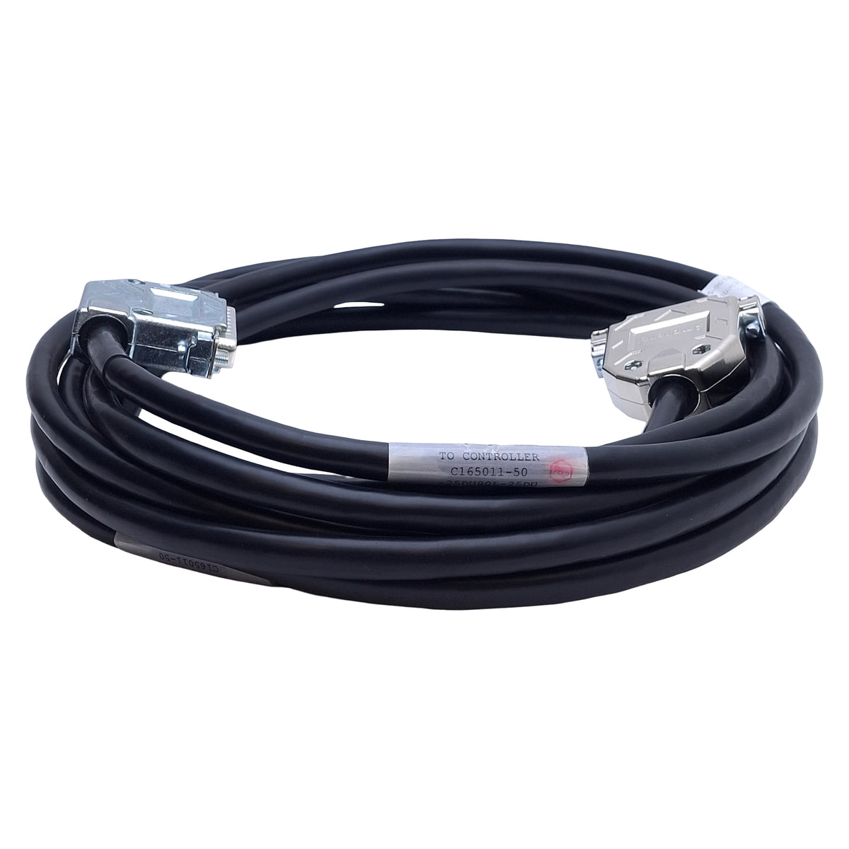 Used Aerotech C165011-50 NDrive Brushless Motor Encoder Feedback Cable, 5m, 25-pin