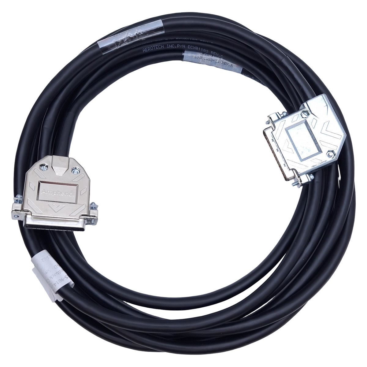 Used Aerotech C165011-50 NDrive Brushless Motor Encoder Feedback Cable, 5m, 25-pin