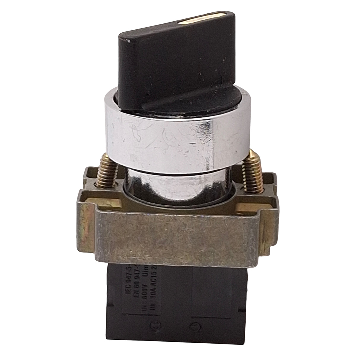 Used Telemecanique XB2BD21C Selector Switch, 2-Position, Black, 1NO, 10A 400VAC