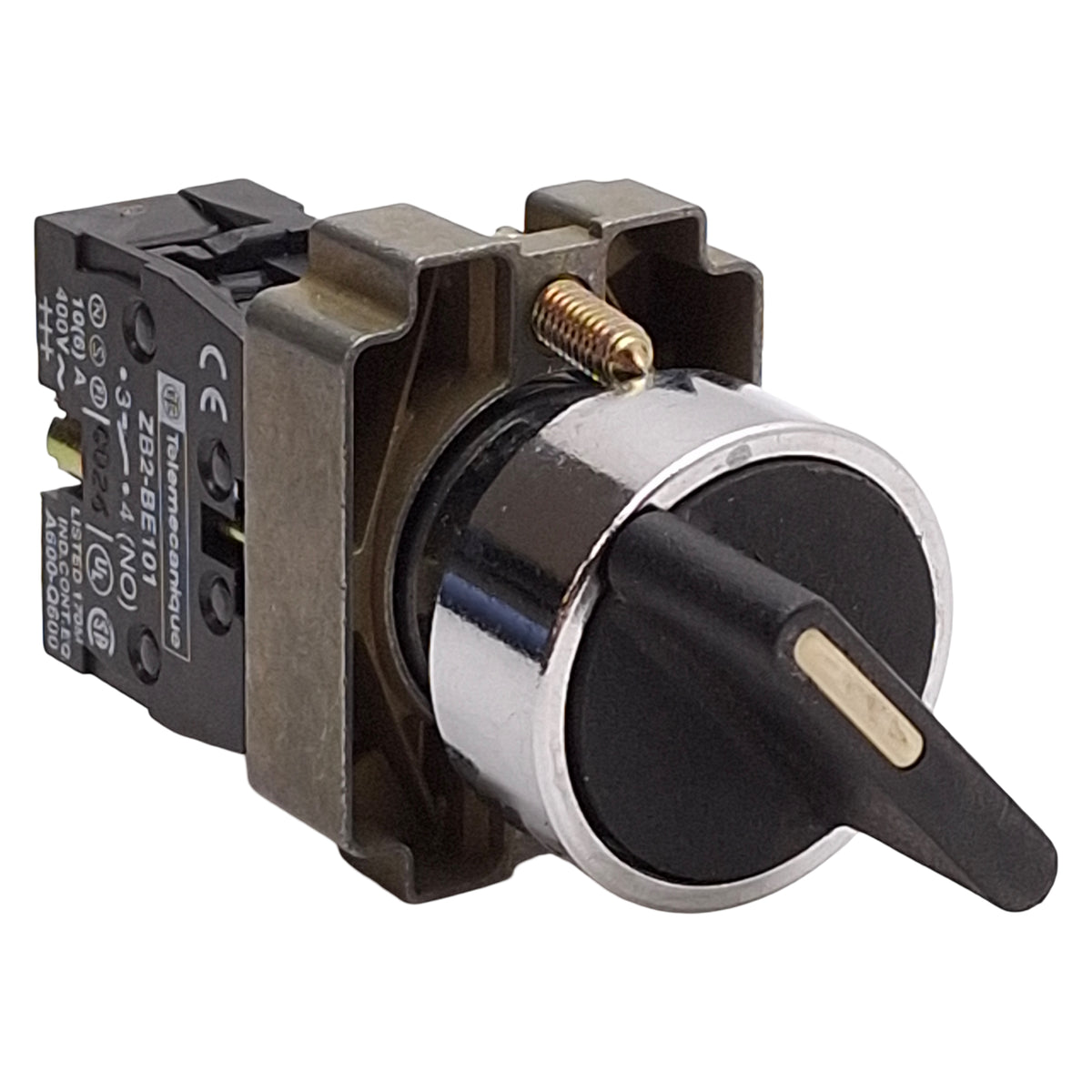Used Telemecanique XB2BD21C Selector Switch, 2-Position, Black, 1NO, 10A 400VAC