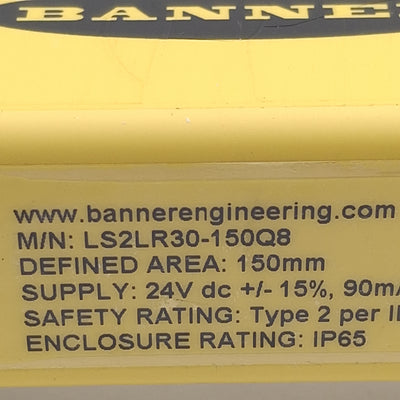 Used Banner LS2E30-150Q8 / LS2LR30-150Q8 EZ-Screen Light Curtain Emitter & Receiver