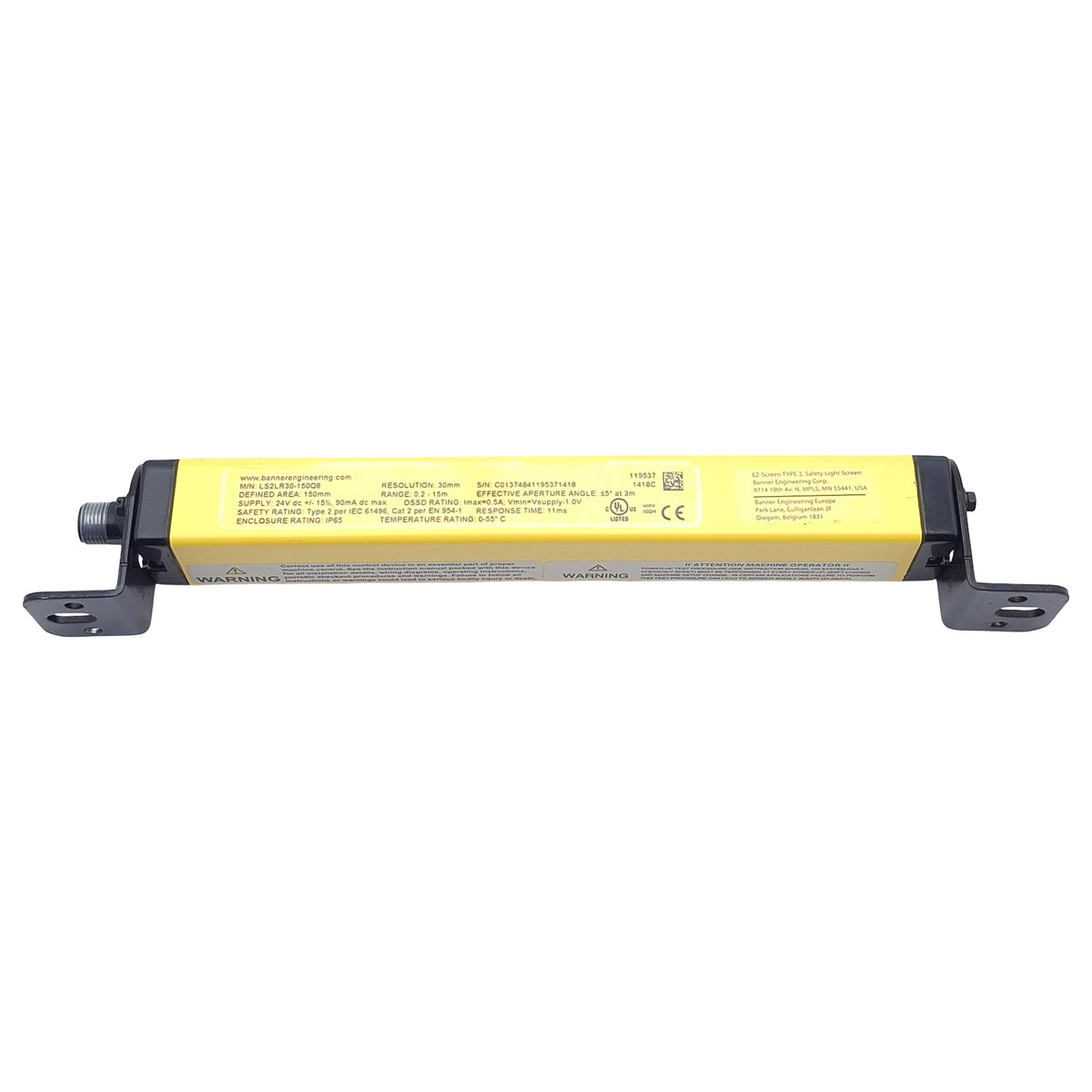 Used Banner LS2E30-150Q8 / LS2LR30-150Q8 EZ-Screen Light Curtain Emitter & Receiver
