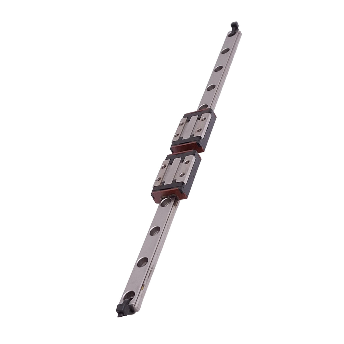 Used Bosch Rexroth R044289301 Miniature Runner Blocks (2x) w/ 230x9mm Rail, 2.1kN Max