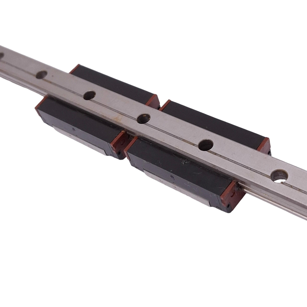 Used Bosch Rexroth R044289301 Miniature Runner Blocks (2x) w/ 230x9mm Rail, 2.1kN Max