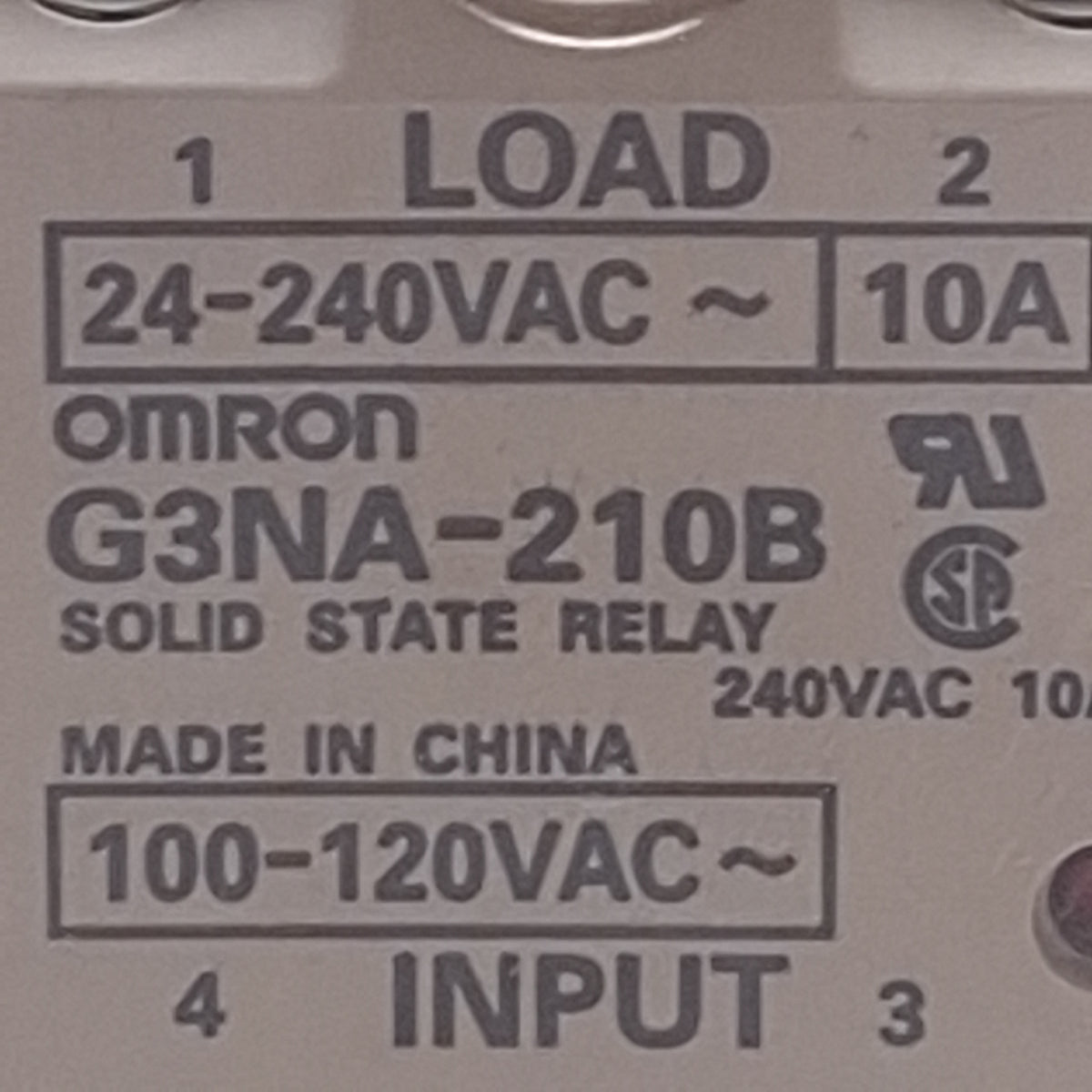 Used Omron G3NA-210B-UTU AC100-240 Solid State Relay 100-240VAC In, 24-240VAC Out