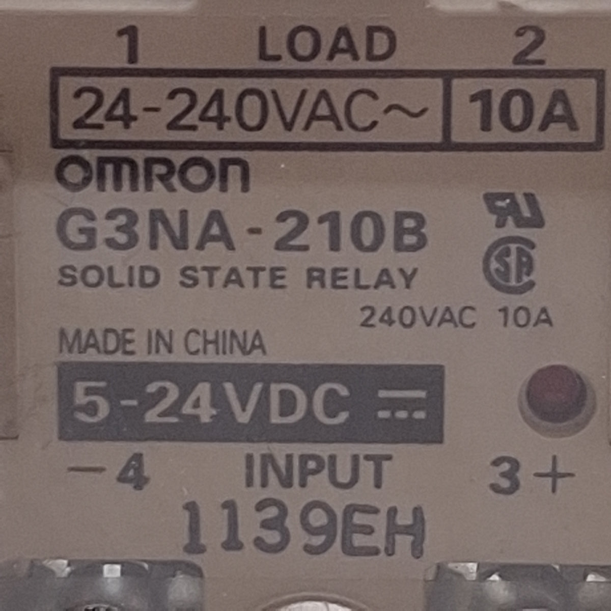 Used Omron G3NA-210B-UTU DC5-24 Solid State Relay 100-240VAC In, 5-24VDC Out, 10A