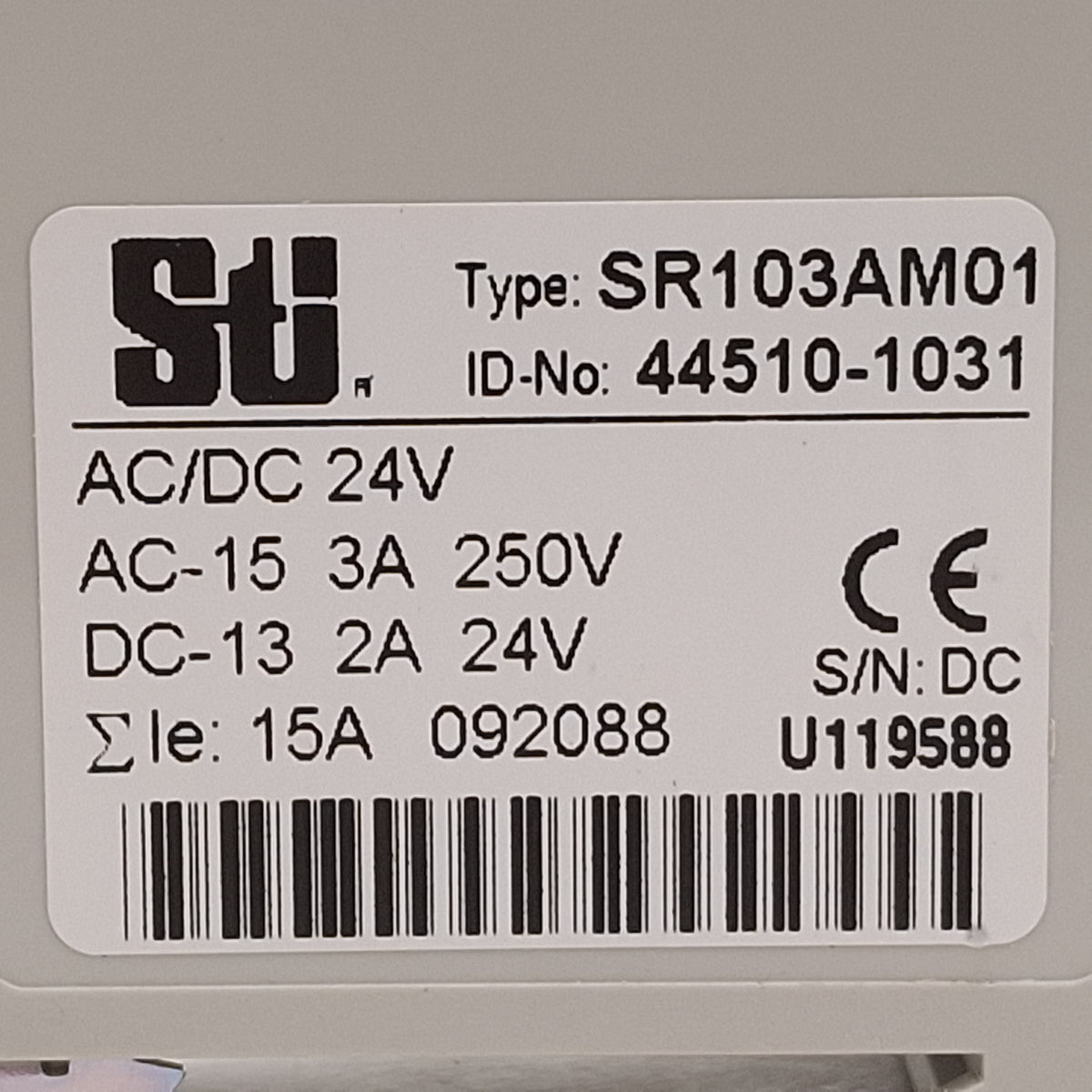 Used Omron Sti 44510-1031 SR103AM Safety Monitoring Relay 3NO+1NC, 24VAC/DC, DIN Rail