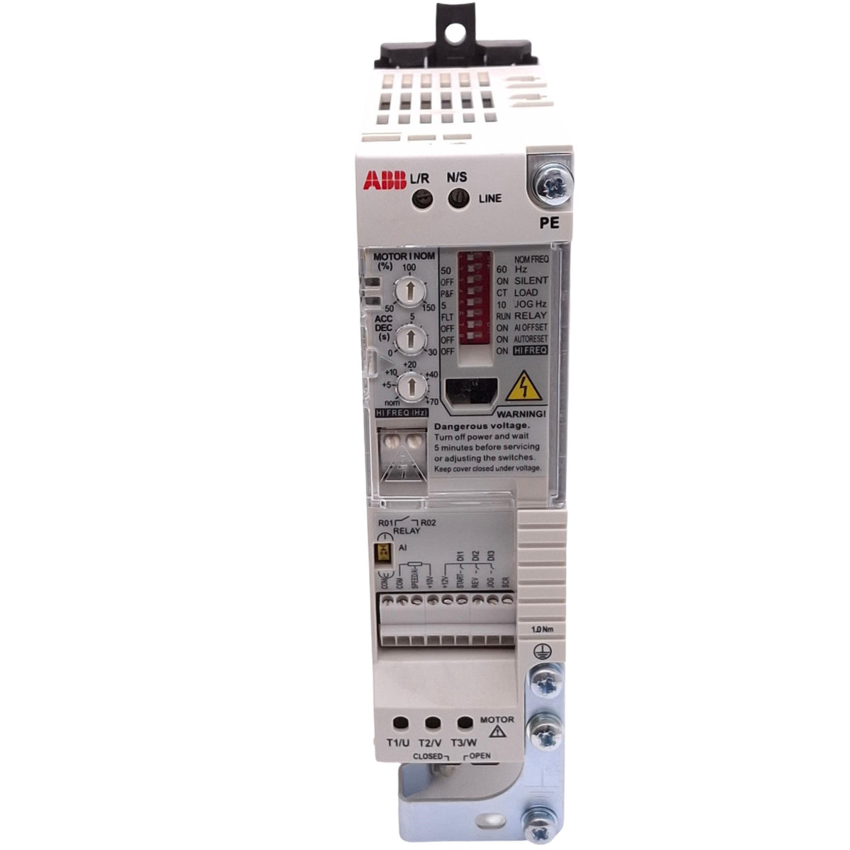 Used ABB ACS55-01E-02A2-2 Variable Speed Drive, 2.2/3.3A 0-230VAC 3ph Out, 0.5hp Max