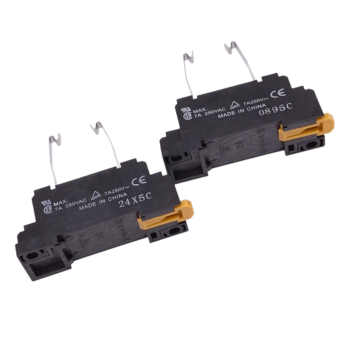 New Lot of 2 Omron PYF08A-E Relay Sockets, 8-Pin, 7A 250VAC Max, DIN Rail