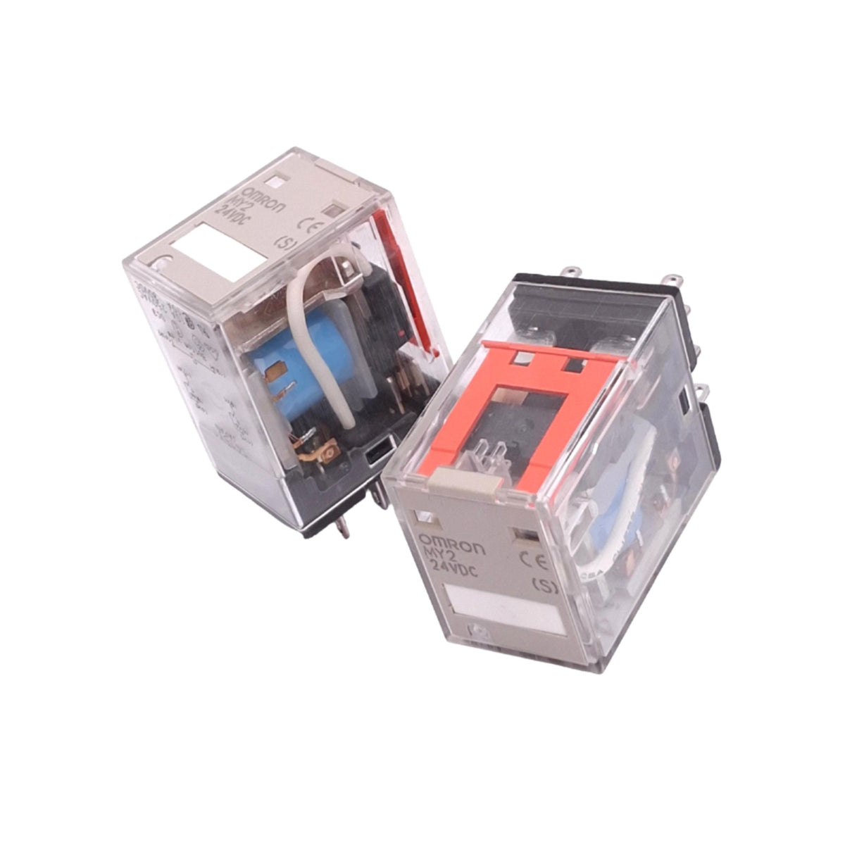 Used Lot of 2 Omron MY2 24VDC (S) Relays, DPDT, 8-Pin, 10A Max, 24V DC Coil