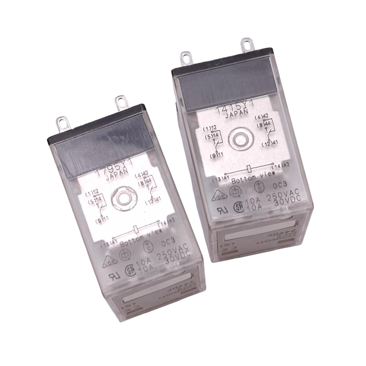 Used Lot of 2 Omron MY2 24VDC (S) Relays, DPDT, 8-Pin, 10A Max, 24V DC Coil