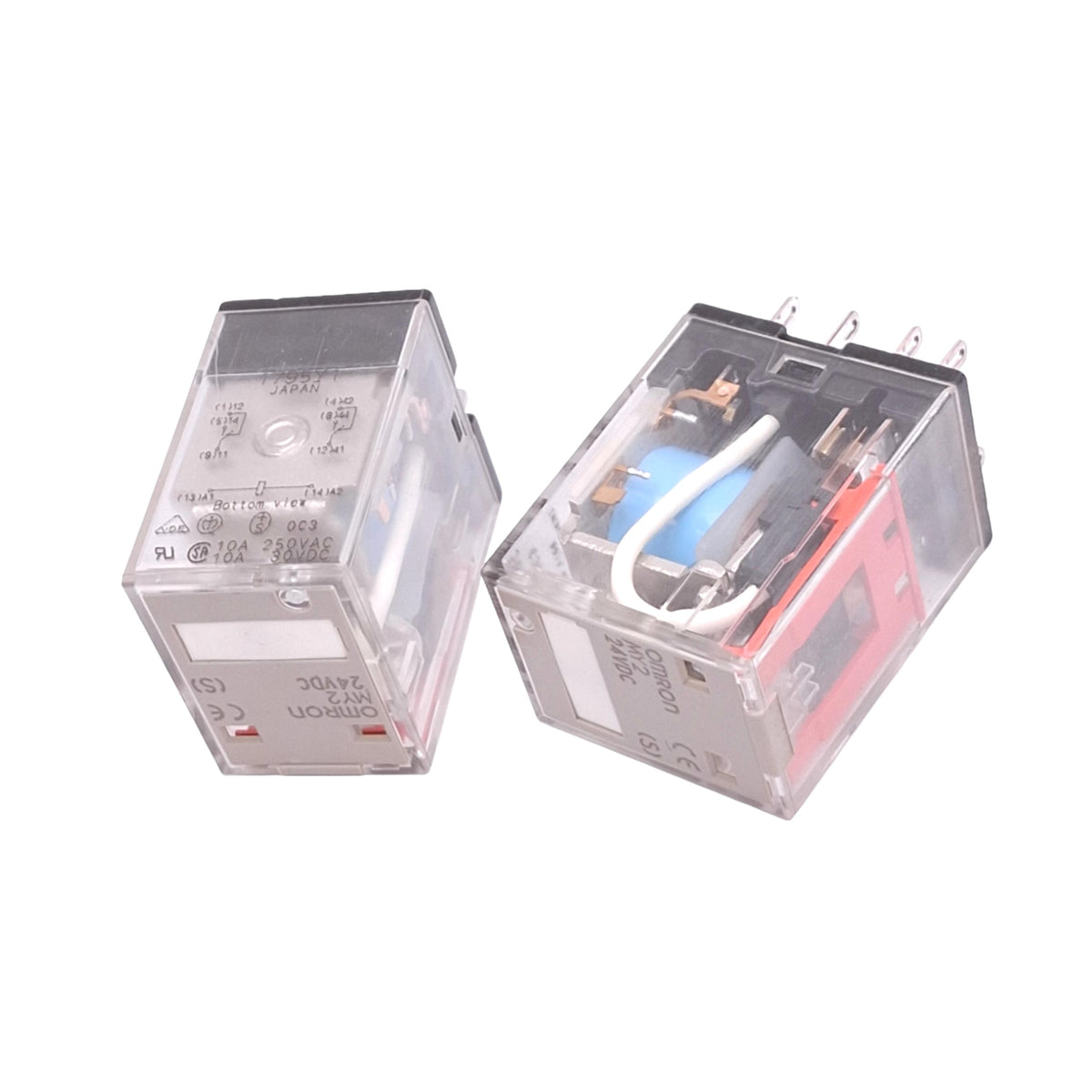 Used Lot of 2 Omron MY2 24VDC (S) Relays, DPDT, 8-Pin, 10A Max, 24V DC Coil